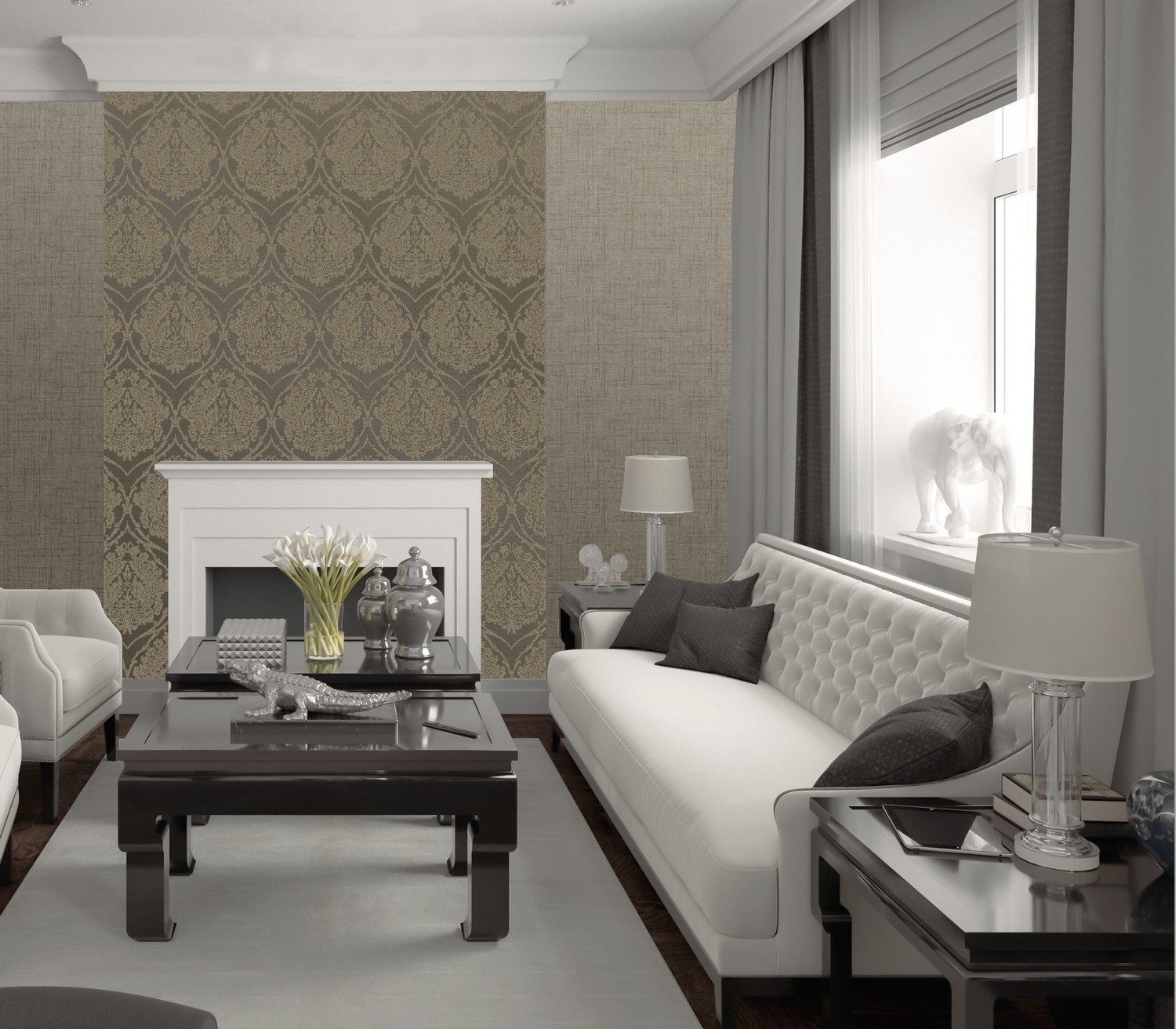 Обои Architector Venice Damask VN01200 фото в интерьере